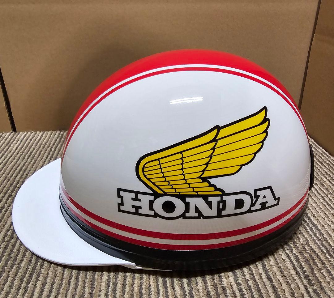 み*ち様 コルク半　ホンダ　HONDA 　赤白　ヘルメット　半キャップ
