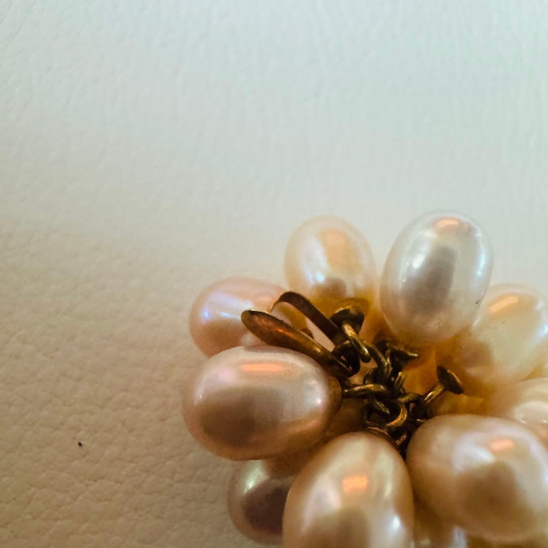 【真由美記事】パール 本真珠 ペンダントトップ K18 葡萄モチーフ