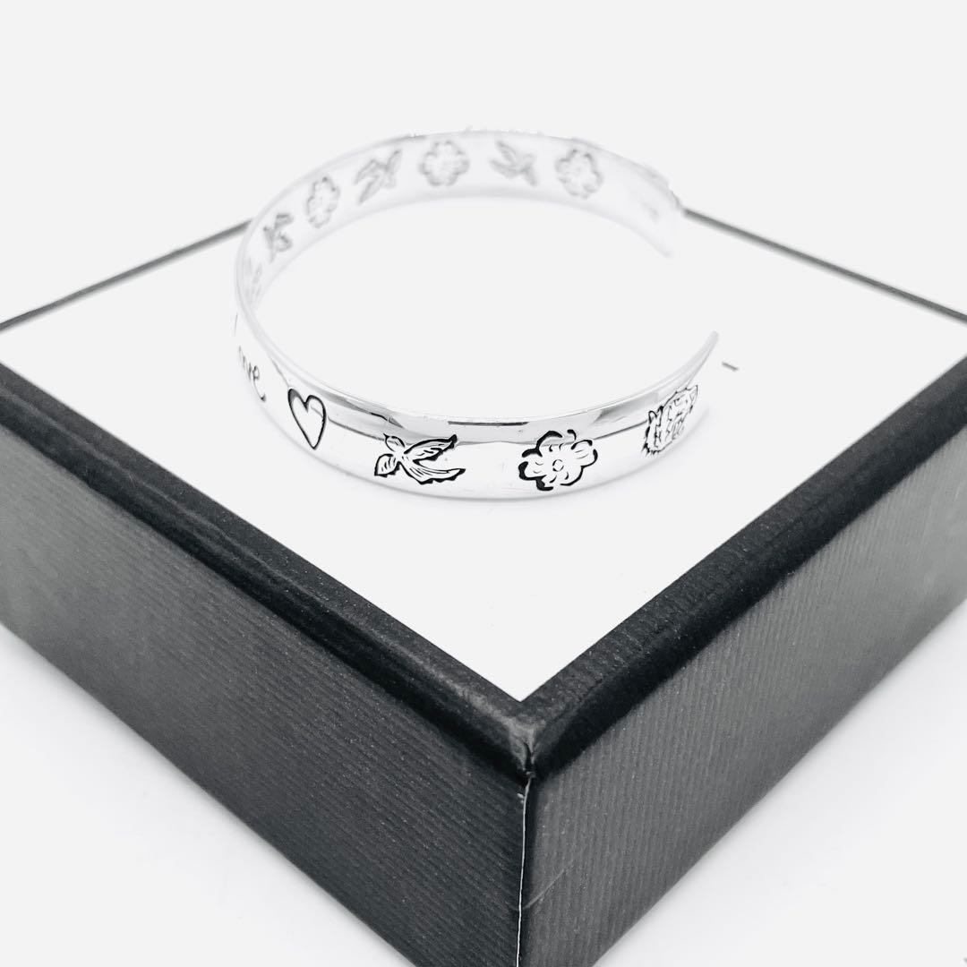 【超美品】GUCCI バングル　ブレスレット　フォーラブ　現行　シルバー　925
