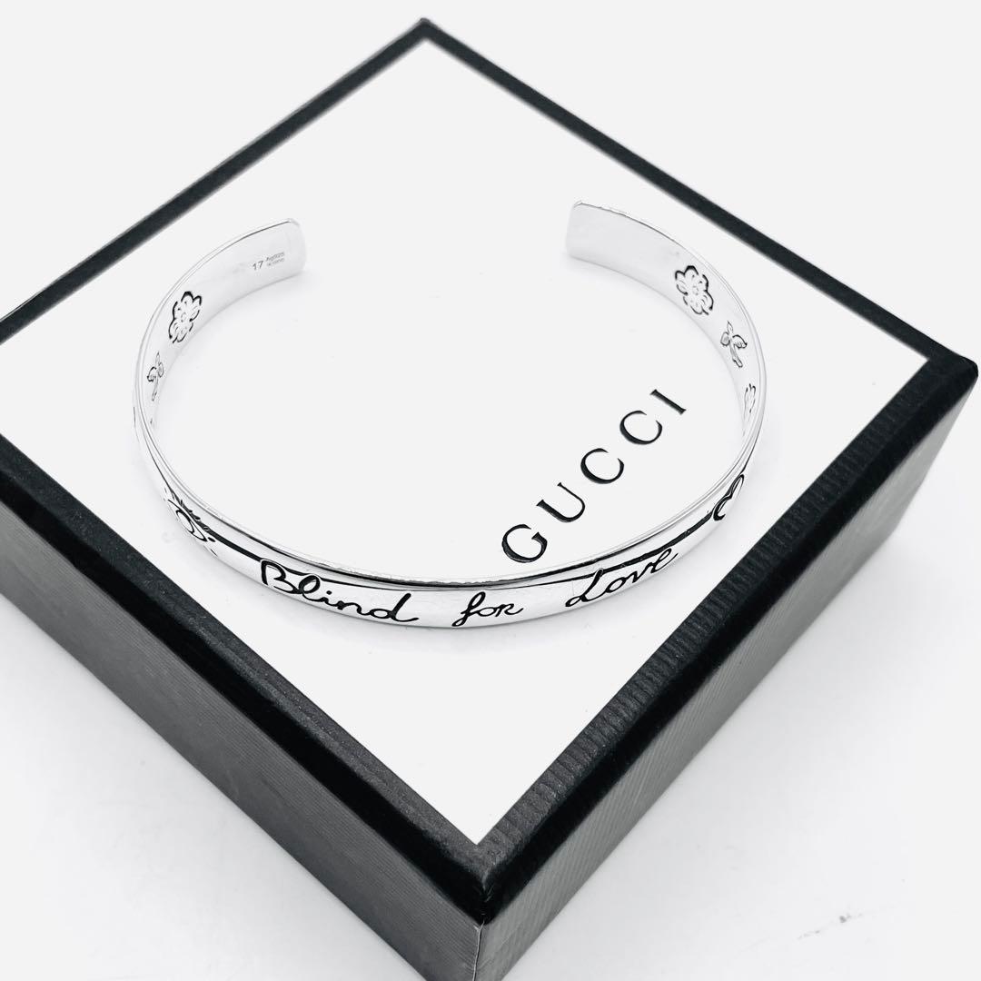【超美品】GUCCI バングル　ブレスレット　フォーラブ　現行　シルバー　925