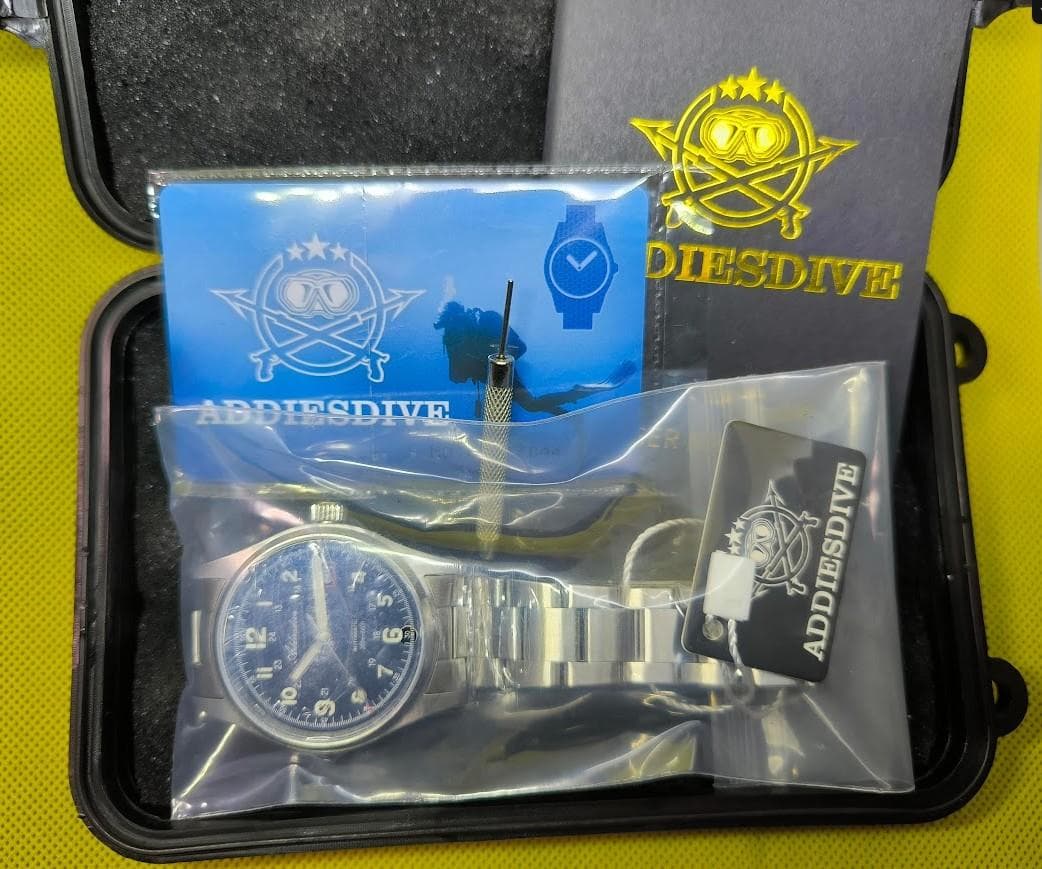 値下げ　addiesdive NH35搭載　シンプル　自動巻き ブラック