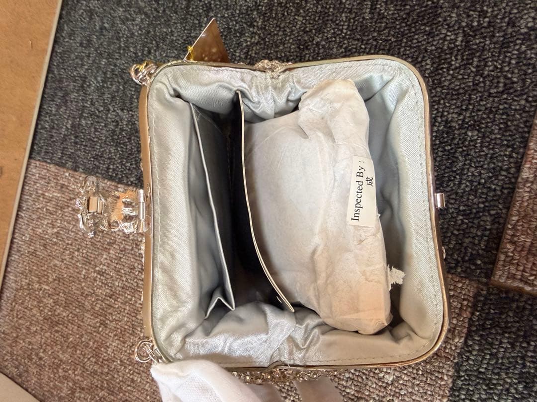 新品未使用 Symphonie 高級ラインストーン パーティーバッグ シルバー