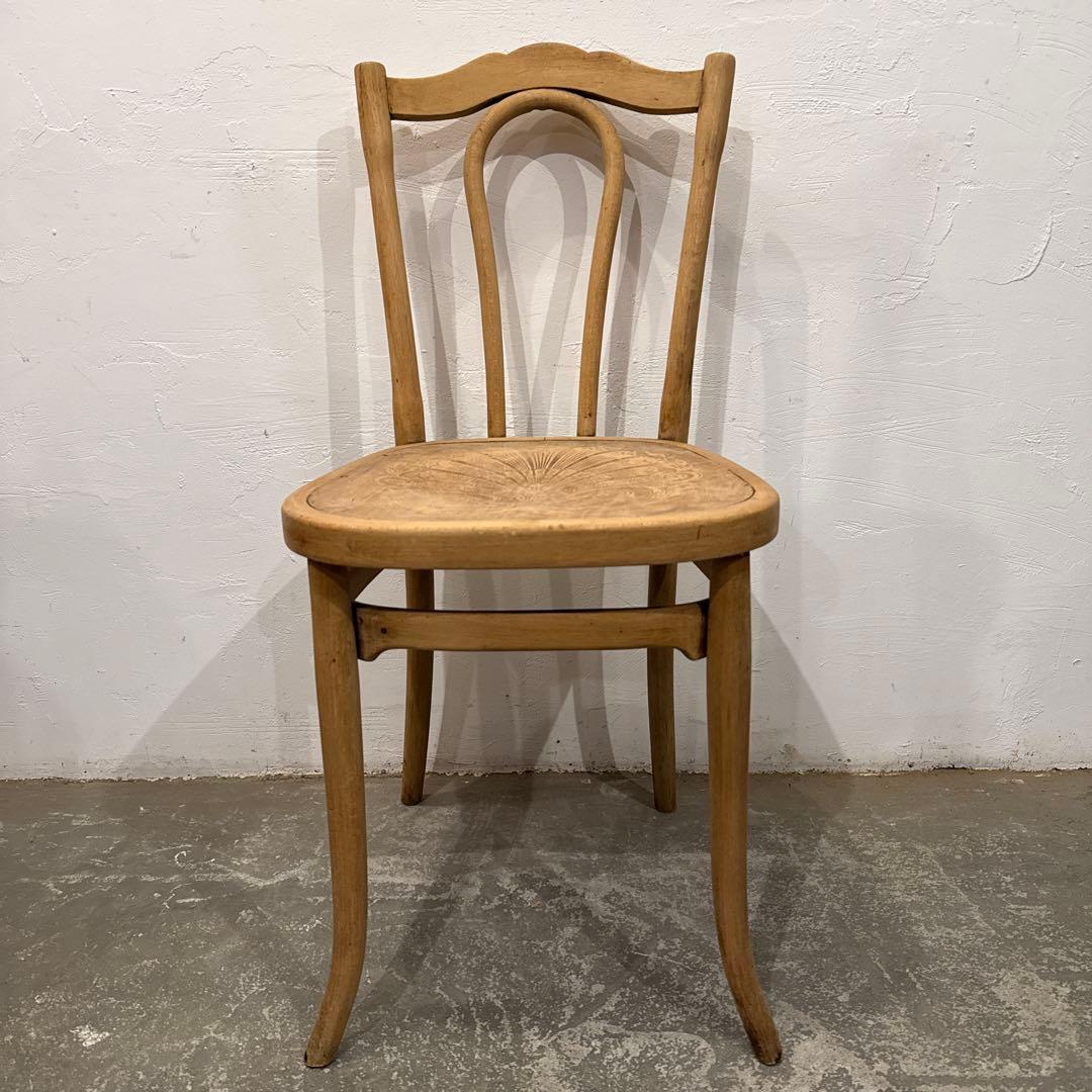 ヴィンテージ　ダイニングチェア　カフェチェア　剥離　座面装飾　2