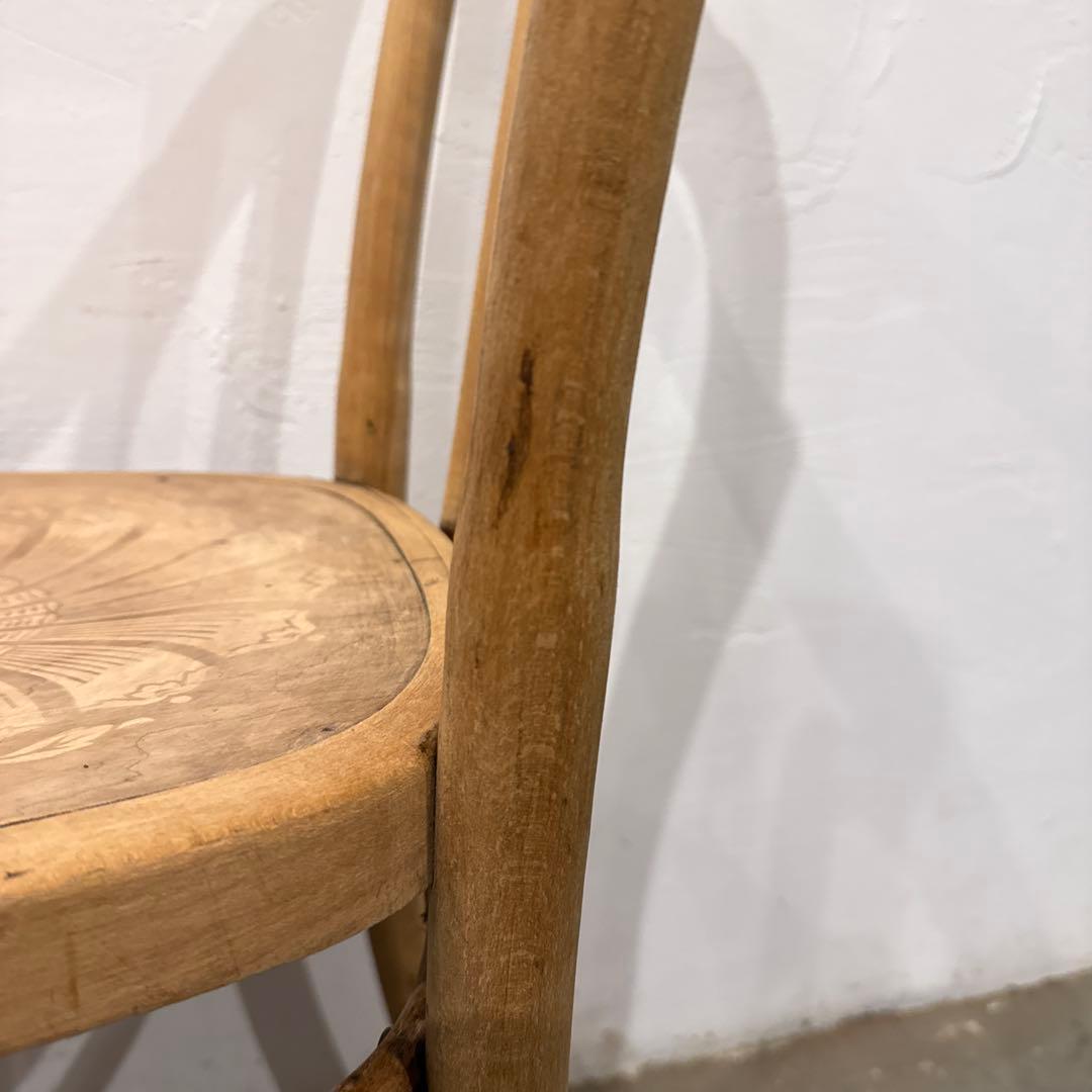 ヴィンテージ　ダイニングチェア　カフェチェア　剥離　座面装飾　2