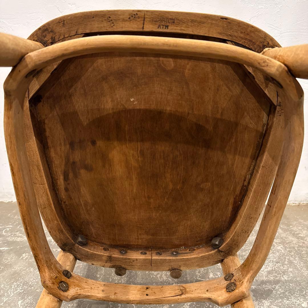 ヴィンテージ　ダイニングチェア　カフェチェア　剥離　座面装飾　2