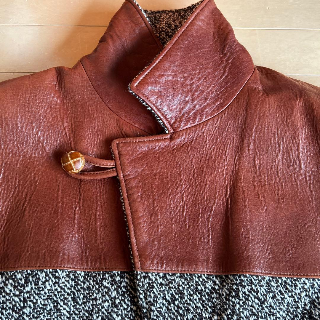 [美品]羊革　イタリア　ラムレザー　コート　ビンテージ