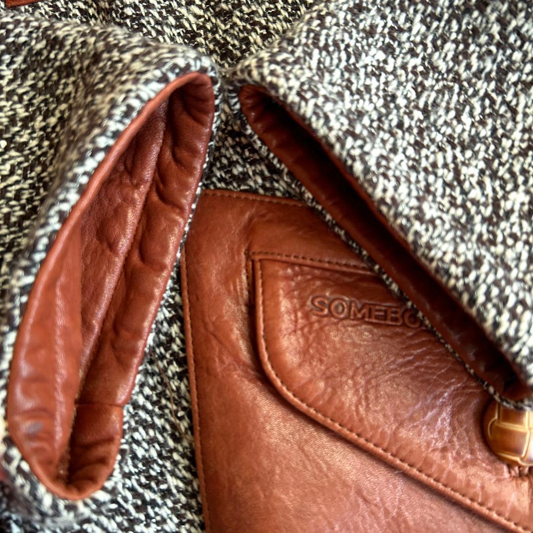 [美品]羊革　イタリア　ラムレザー　コート　ビンテージ