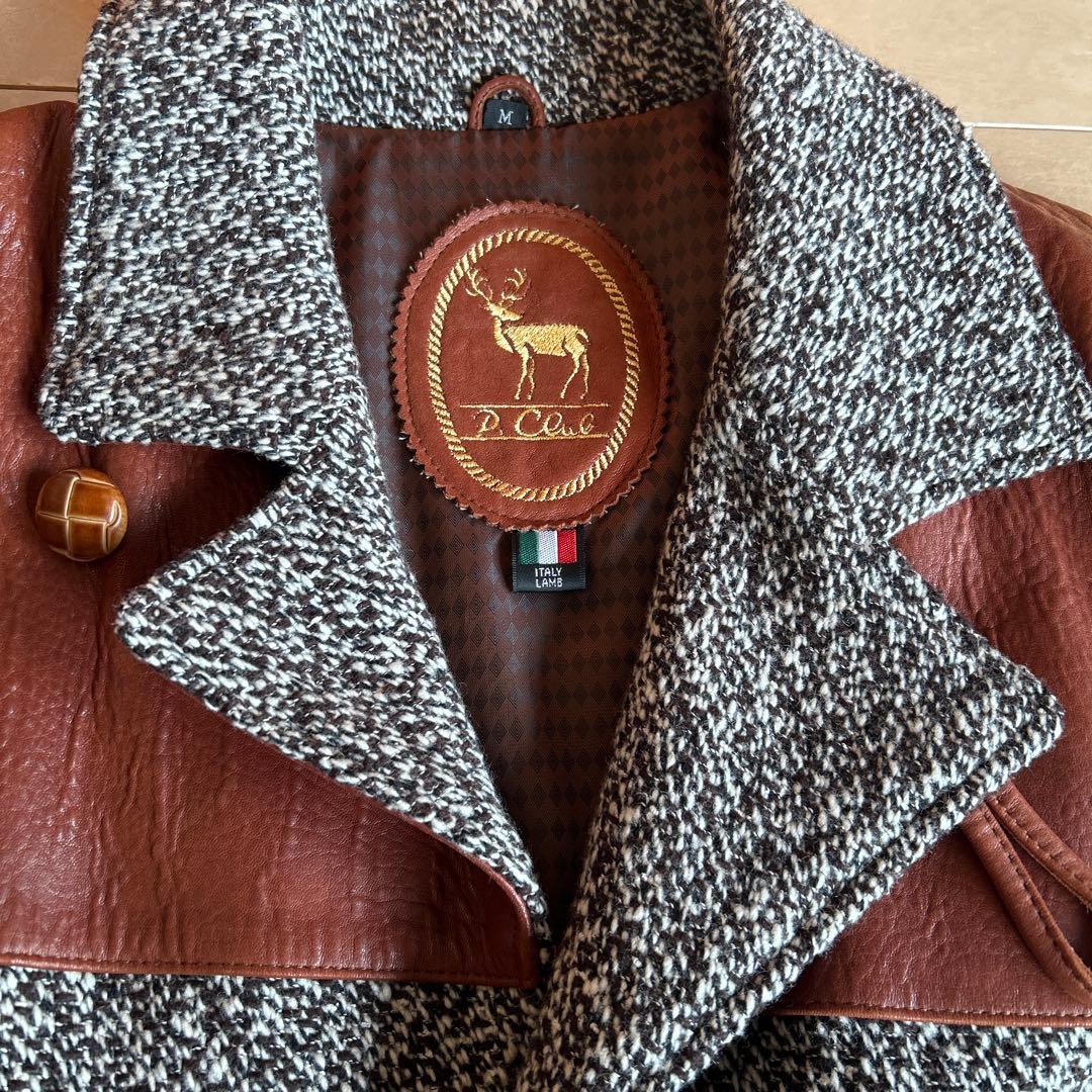 [美品]羊革　イタリア　ラムレザー　コート　ビンテージ