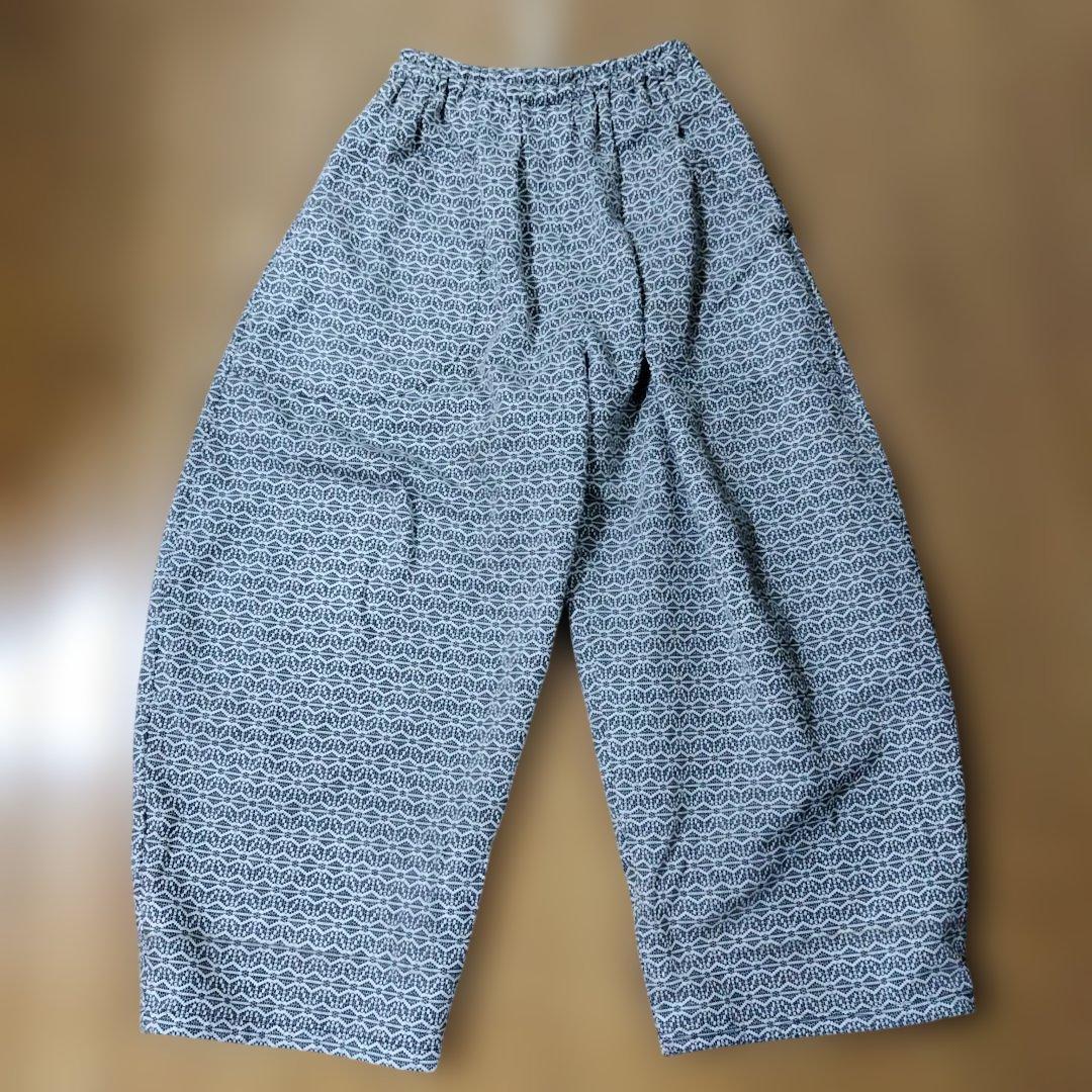 UZUIRO ウズイロ★麻柄バルーンパンツ/生成り/三河木綿 刺し子織