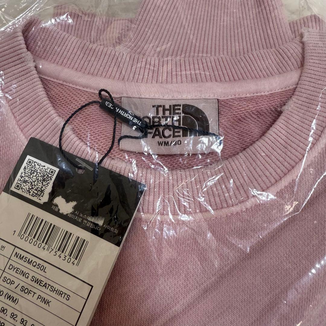 【すぐ発送】ノースフェイス スウェット トレーナー 刺繍ロゴ ピンク クロップ丈