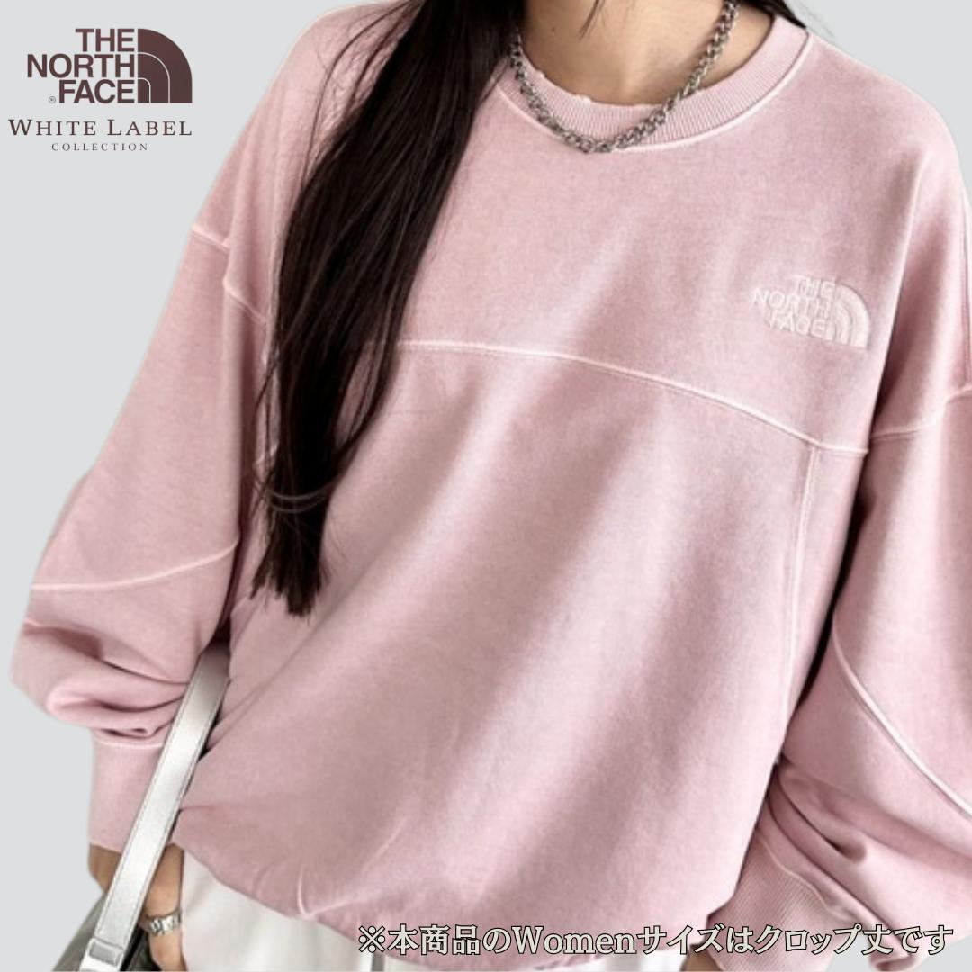 【すぐ発送】ノースフェイス スウェット トレーナー 刺繍ロゴ ピンク クロップ丈