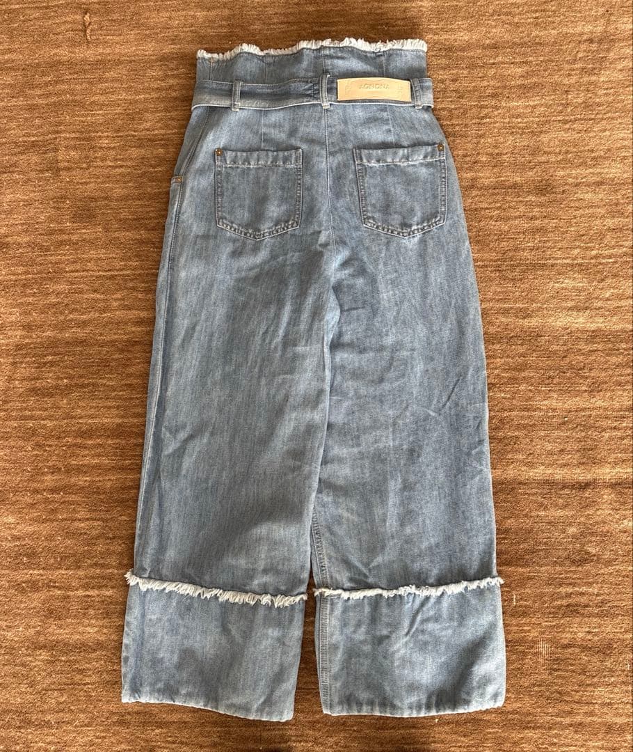 アニオナ AGNONA ロゴプレート ブルーデニムパンツ