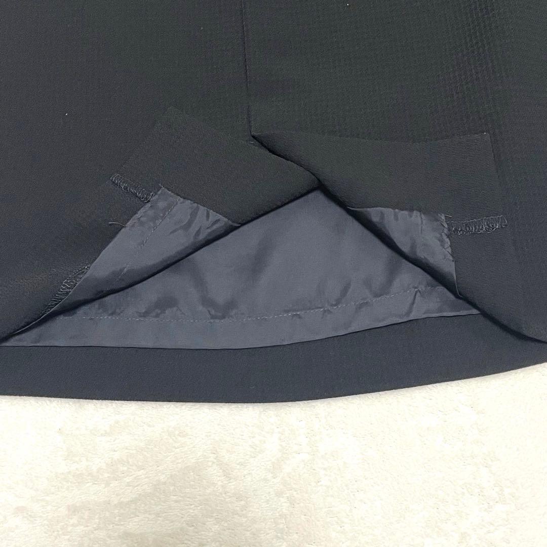 極美品✨ユキトリイ　 シルク混 ブラックフォーマル　ノーカラー　19号