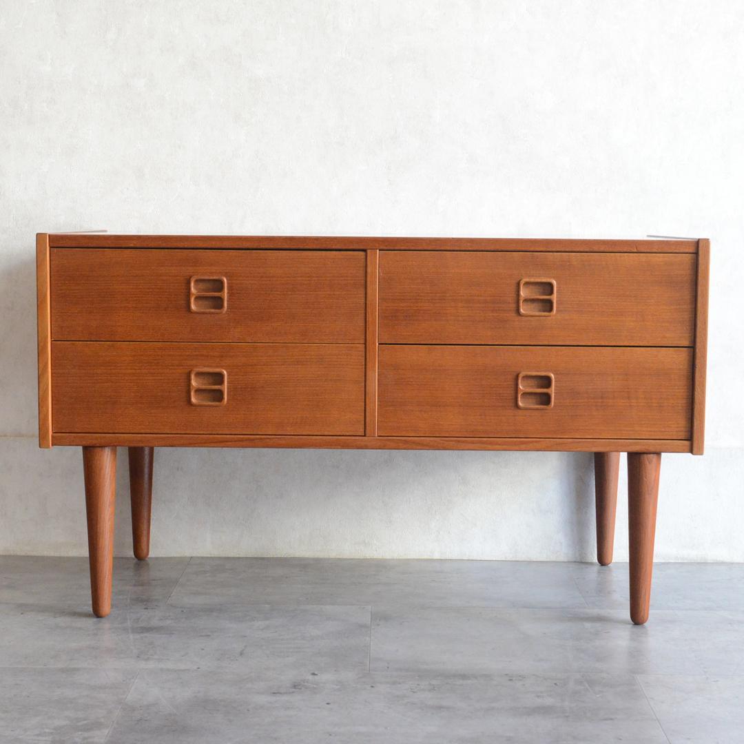 デンマーク 北欧ヴィンテージ チーク２段 ローチェスト 北欧家具 サイドテーブル