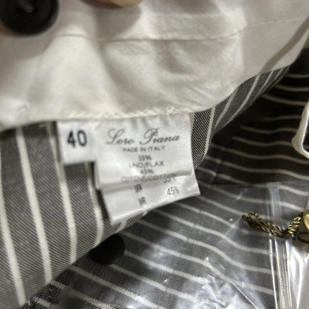 【メチュ価格】新品◆ロロピアーナ LORO PIANA 麻混ストライプ