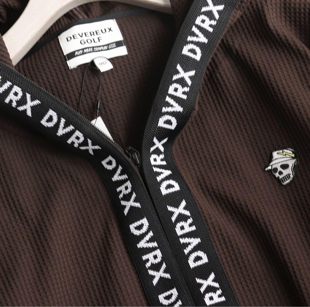 《デヴァローゴルフ》未使用 ビッグロゴ 凹凸ワッフル生地 フーディブルゾン XL