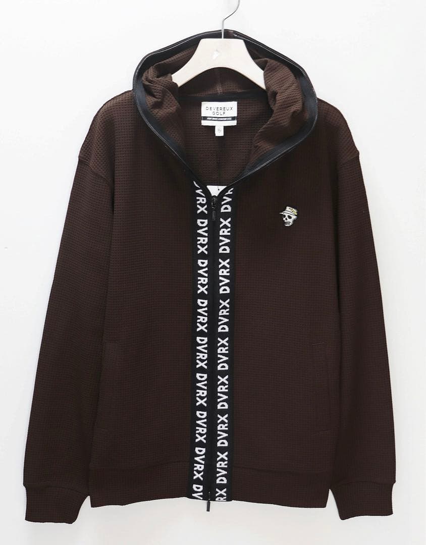 《デヴァローゴルフ》未使用 ビッグロゴ 凹凸ワッフル生地 フーディブルゾン XL