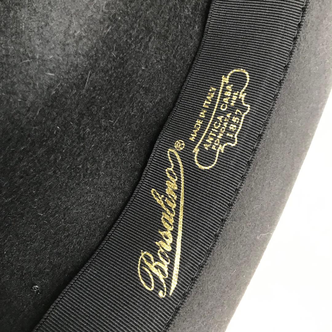 ボルサリーノ　ハット　61　チャコールブラック　ラビットファー　イタリア製