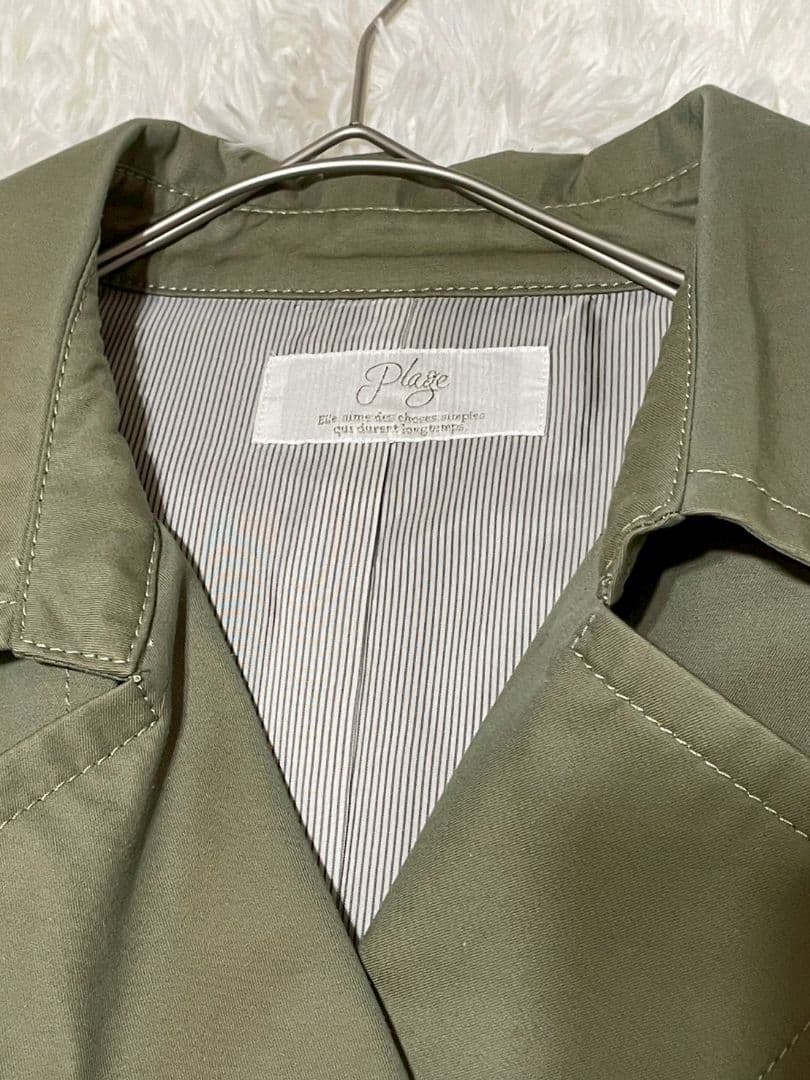 【タグ付未使用】Plage（プラージュ） トレンチコート カーキ 38