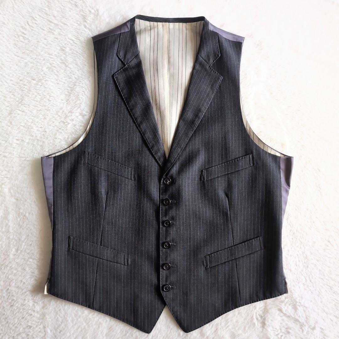 ポロラルフローレン ストライプ ビンテージ スーツ スリーピース チャコール