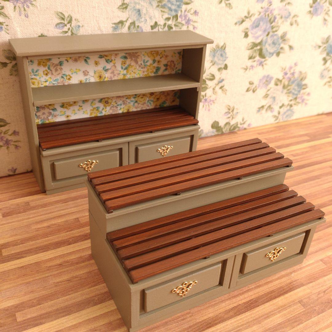 【専用】ミニチュア家具　パン屋さん家具セット①②《アンティークウッド》