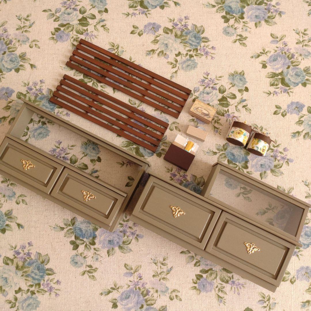 【専用】ミニチュア家具　パン屋さん家具セット①②《アンティークウッド》