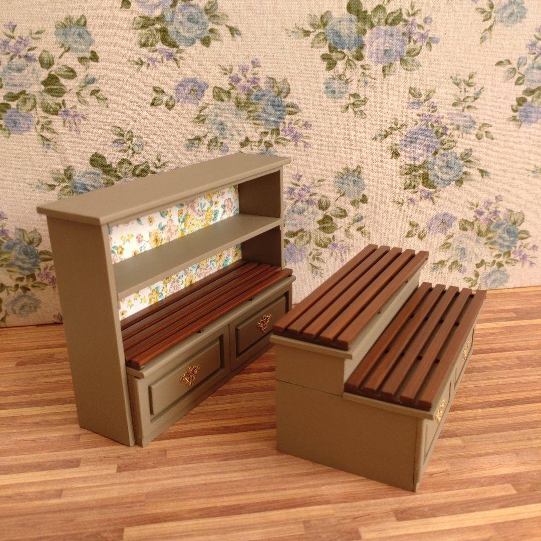 【専用】ミニチュア家具　パン屋さん家具セット①②《アンティークウッド》