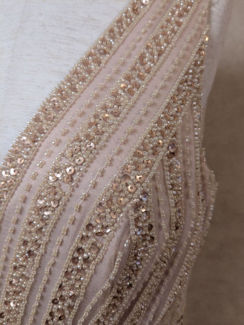 ロングドレス 演奏会発表会　ステージ　パーティー　イブニングドレス 　総ビーズ