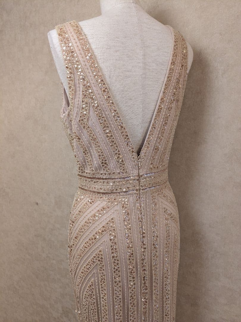 ロングドレス 演奏会発表会　ステージ　パーティー　イブニングドレス 　総ビーズ