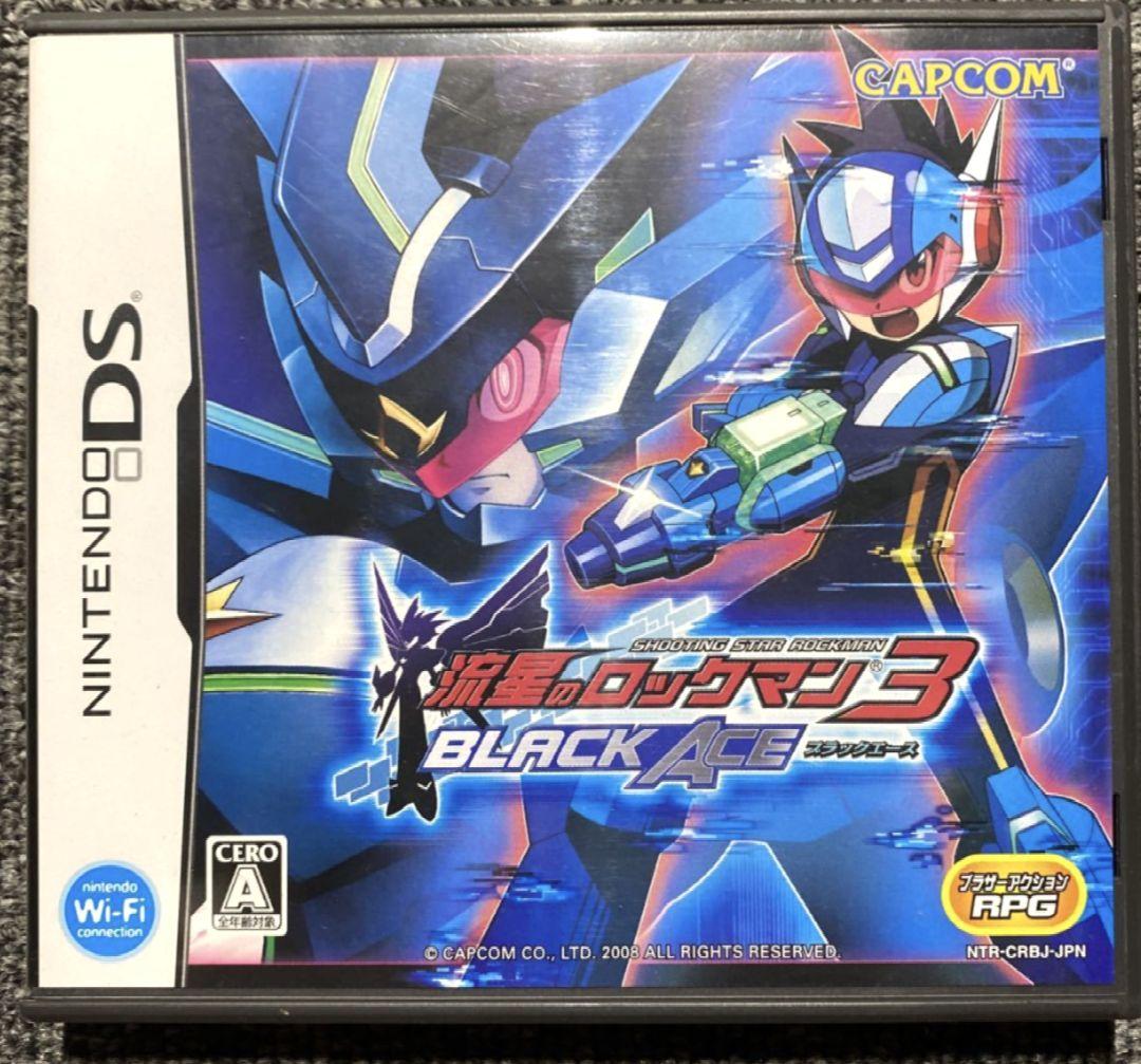 ★【絶版・箱・取説付】CAPCOM DSソフト 流星のロックマン3ブラックエース