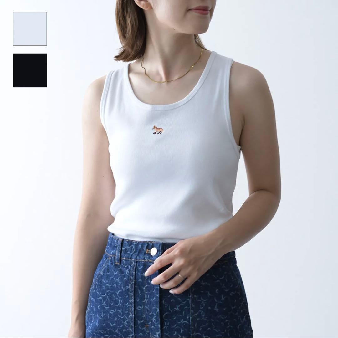 Maison Kitsune ベイビーフォックスタンクトップ　ブラックxs