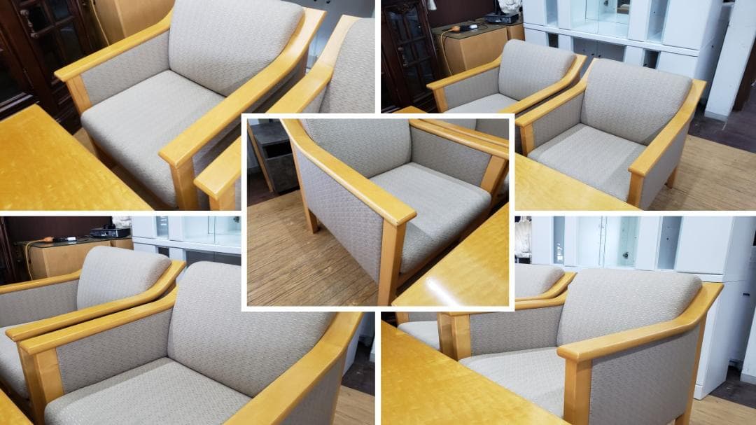 H1 ロブション　天童木工 応接５点セット