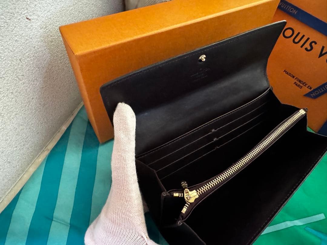 ルイヴィトン モノグラム 長財布 ヴェルニ アマラント 美品