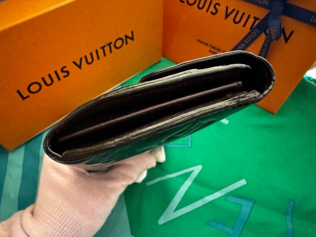 ルイヴィトン モノグラム 長財布 ヴェルニ アマラント 美品