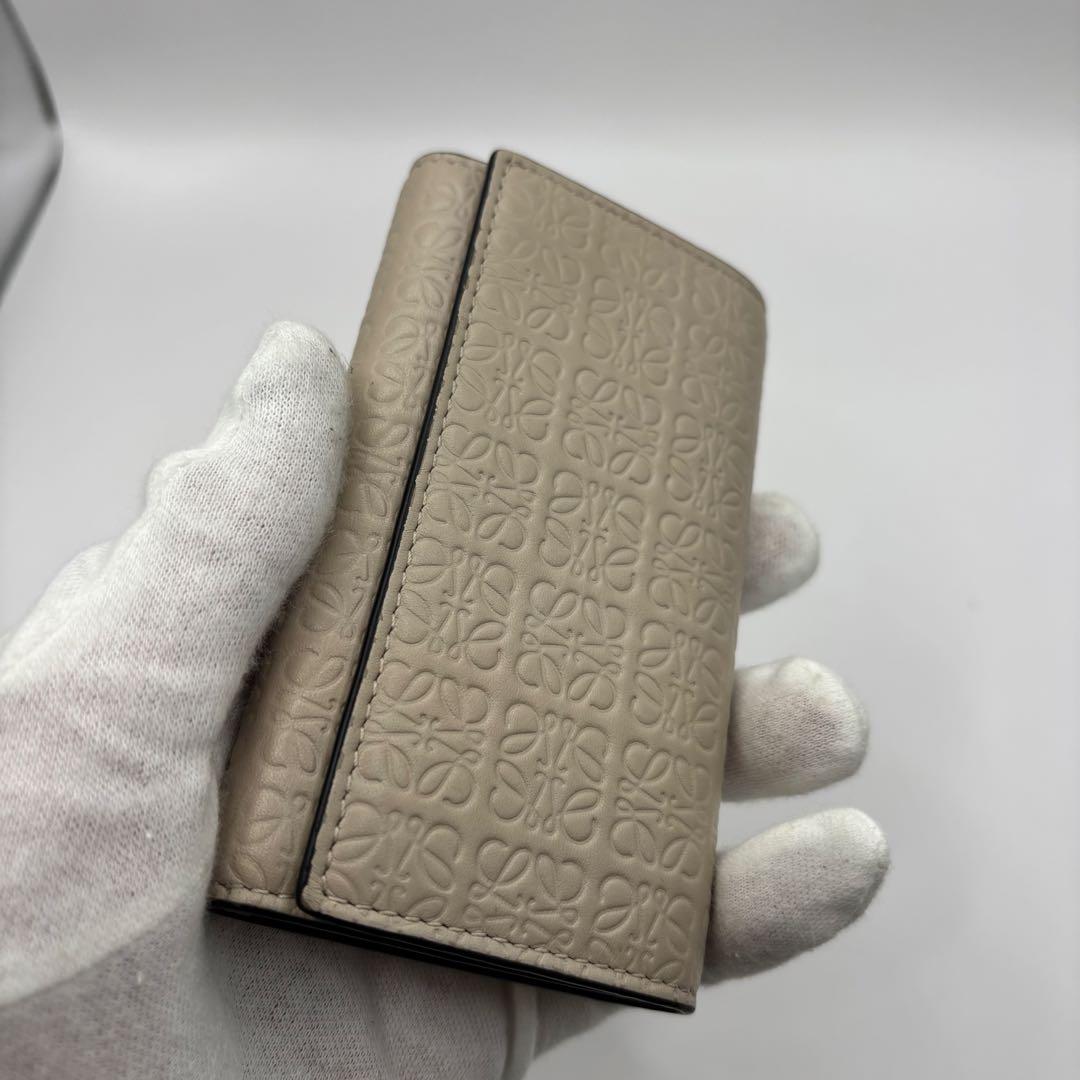 LOEWE キーケース　6連　リピートアナグラム　ライトオーツ　ベージュ