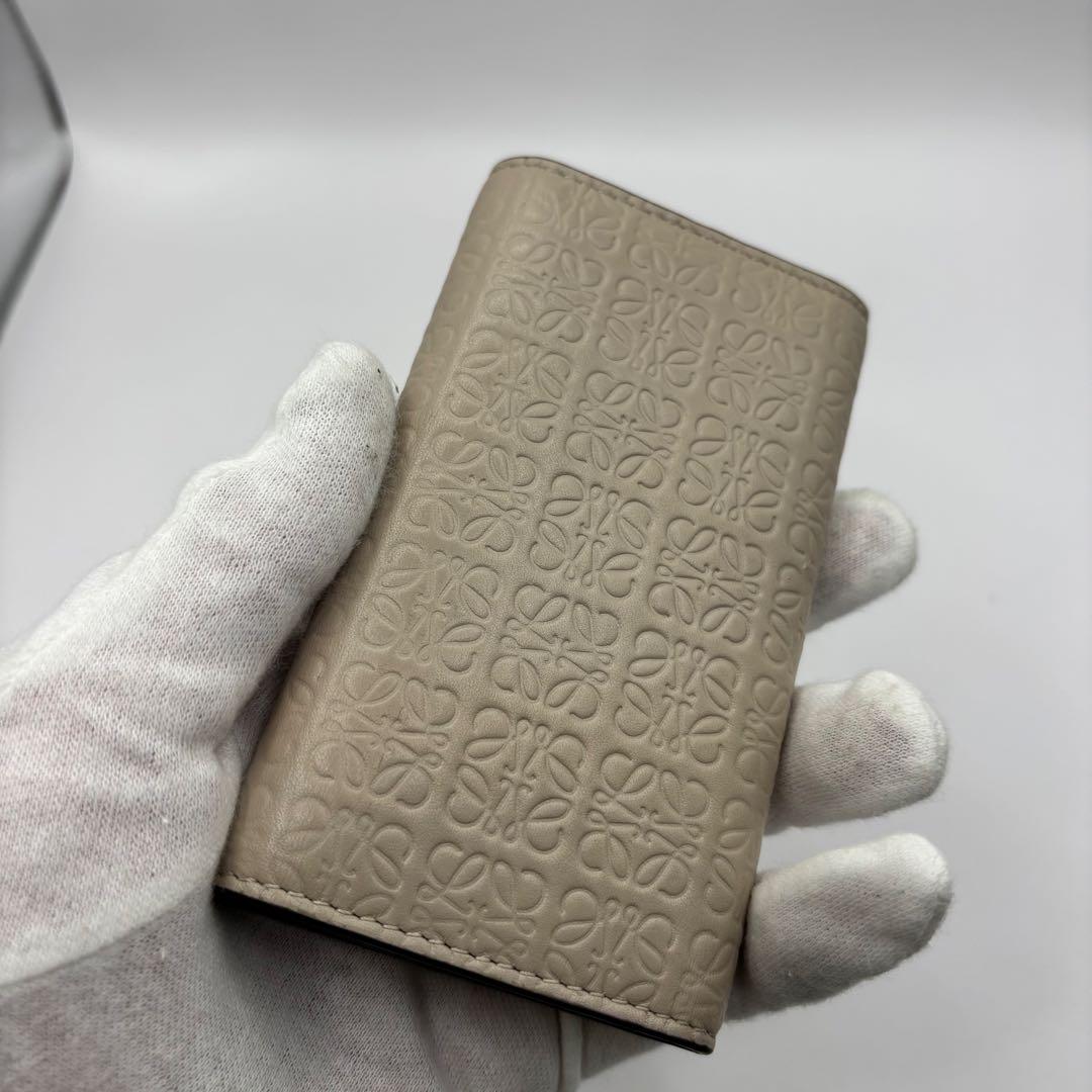 LOEWE キーケース　6連　リピートアナグラム　ライトオーツ　ベージュ