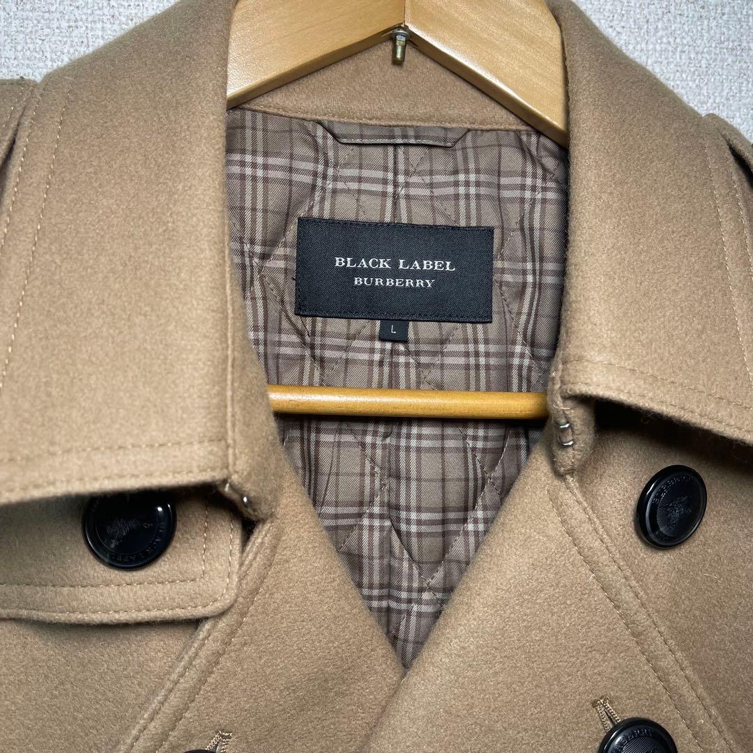 【新品】BURBERRY BLACK LABEL Pコート キャメル L