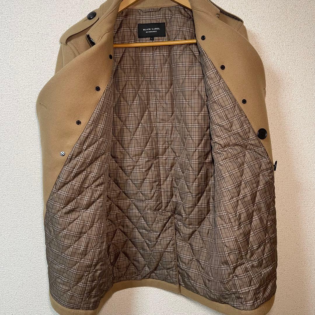【新品】BURBERRY BLACK LABEL Pコート キャメル L