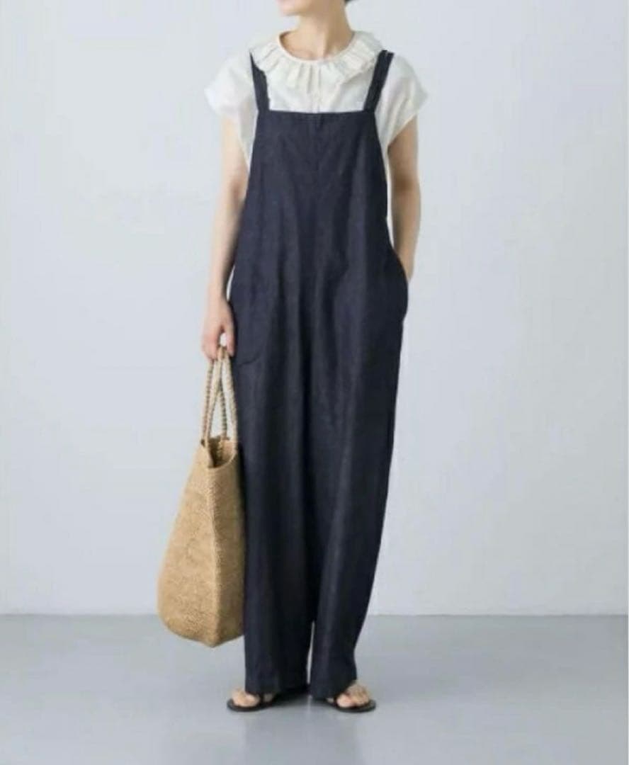 【美品】 kagure かぐれ　デニムイージーサロペット　インディゴ　フリー