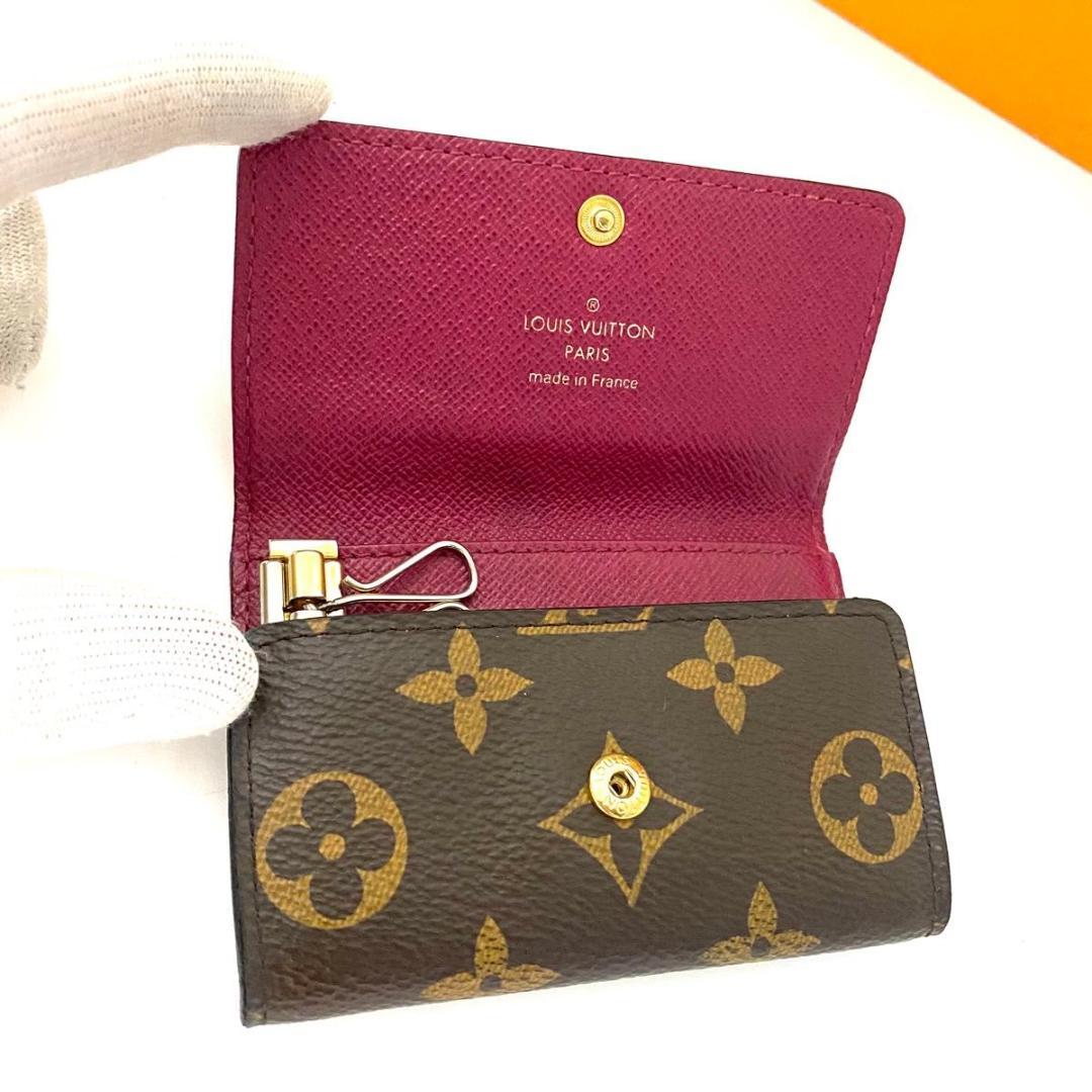 ルイ ヴィトン◎ミュルティクレ6 モノグラム フューシャ キーケース ブラウン