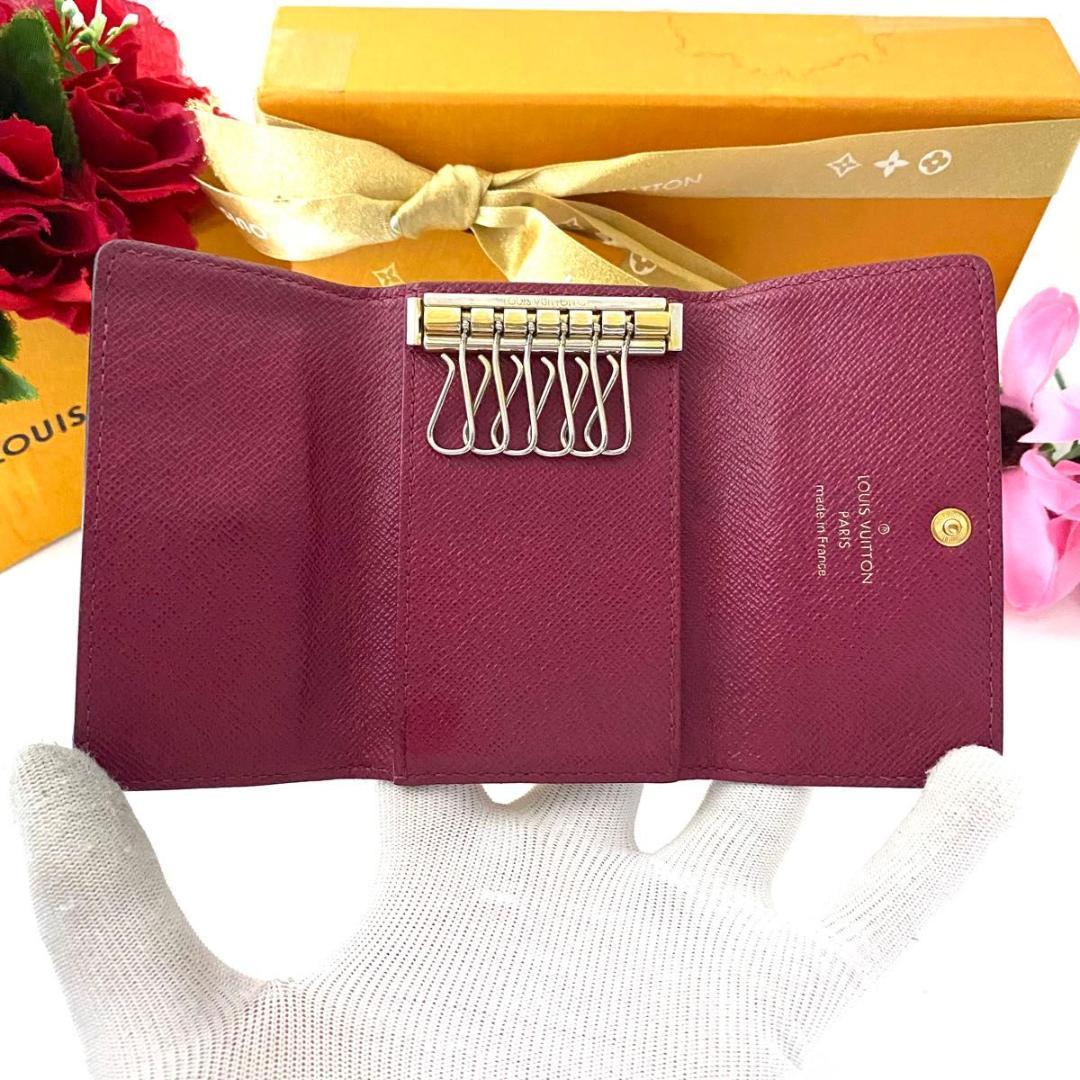 ルイ ヴィトン◎ミュルティクレ6 モノグラム フューシャ キーケース ブラウン