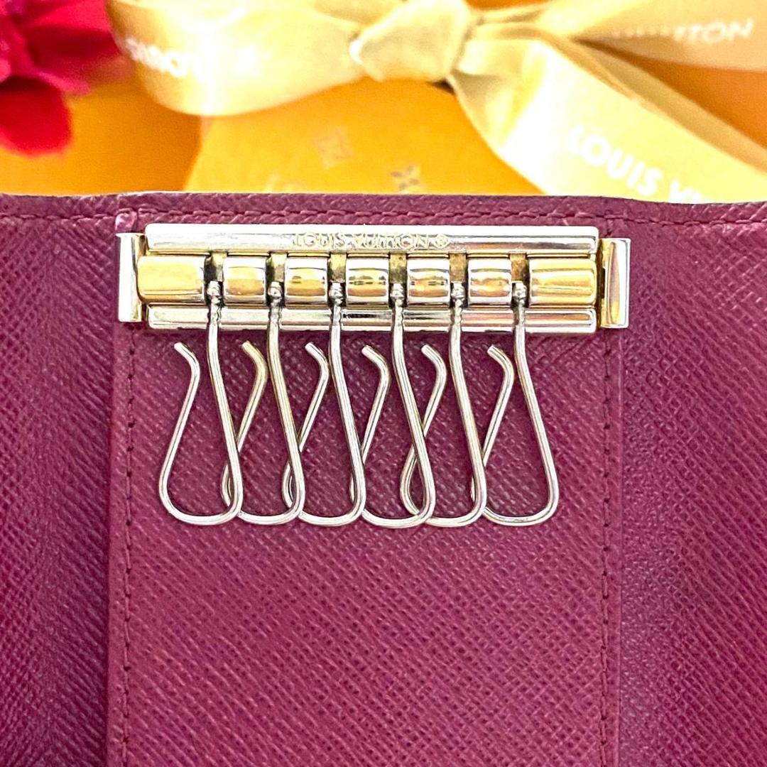 ルイ ヴィトン◎ミュルティクレ6 モノグラム フューシャ キーケース ブラウン