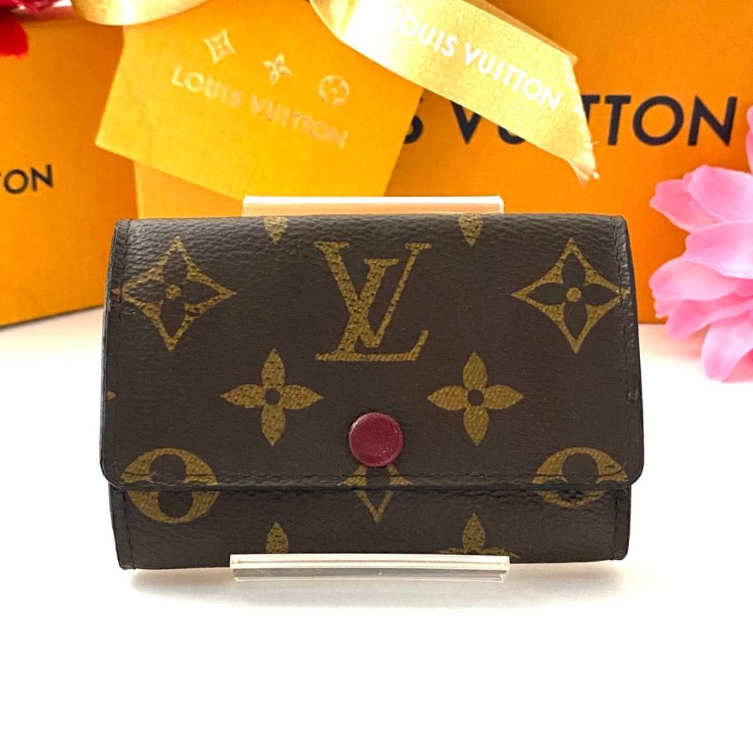 ルイ ヴィトン◎ミュルティクレ6 モノグラム フューシャ キーケース ブラウン