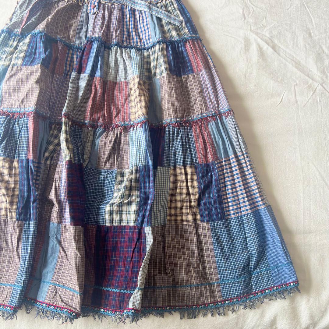 【高級】PINK HOUSE ワンピース フーディ チェック ブルー デザイン◎