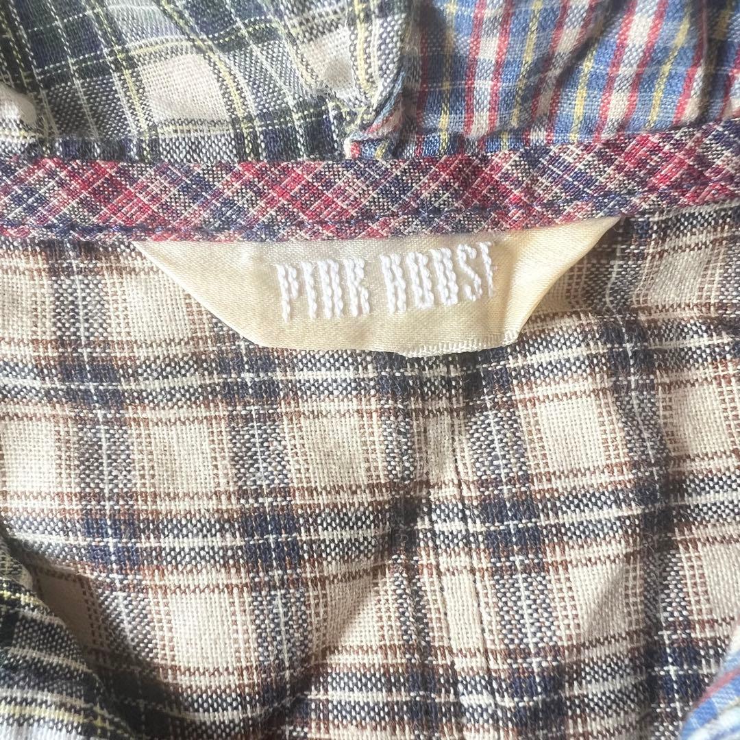 【高級】PINK HOUSE ワンピース フーディ チェック ブルー デザイン◎