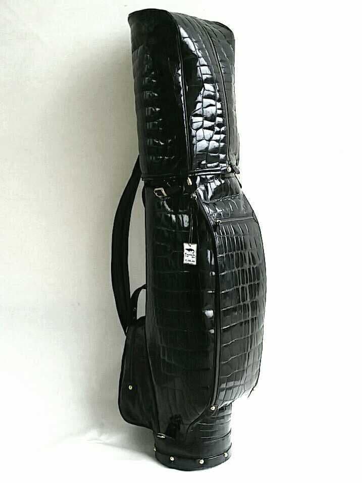 最高級 日本製 総 クロコダイル 革 キャディバッグ ゴルフ バッグ