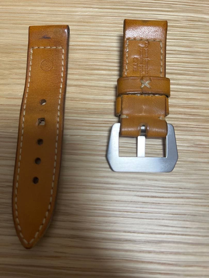松下庵 レザーストラップ 26mm ナチュラル ステッチ仕上げ　パネライ