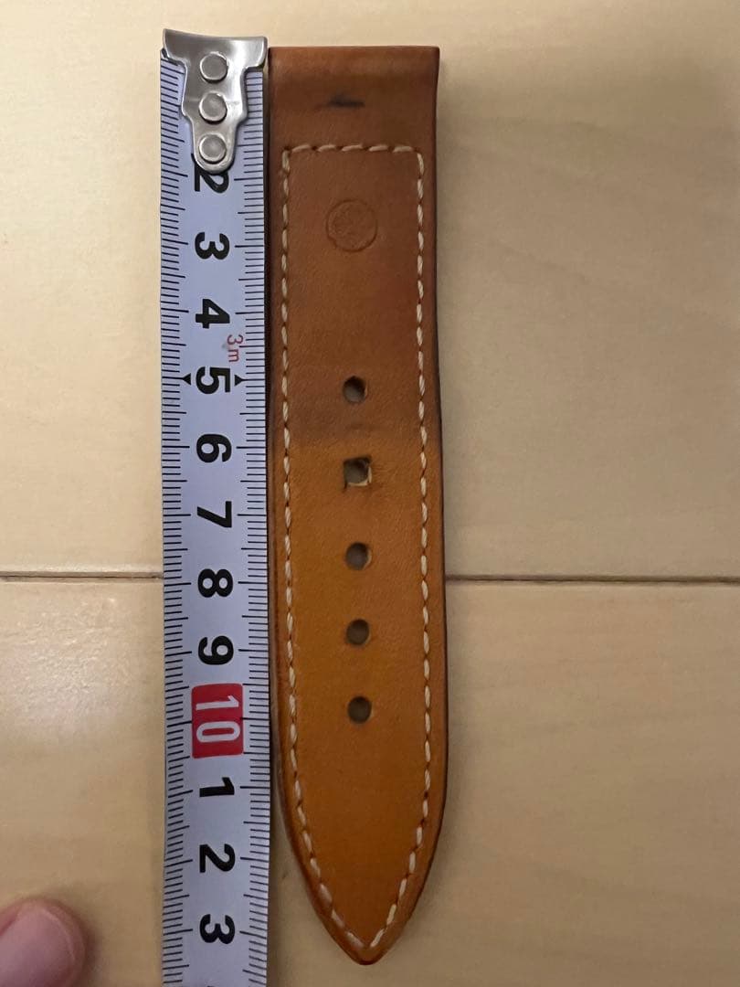 松下庵 レザーストラップ 26mm ナチュラル ステッチ仕上げ　パネライ