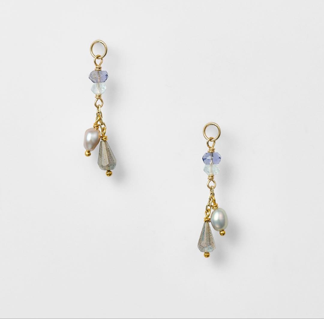 【専用】agete ゴールドマルチストーンピアスチャーム K10 2025