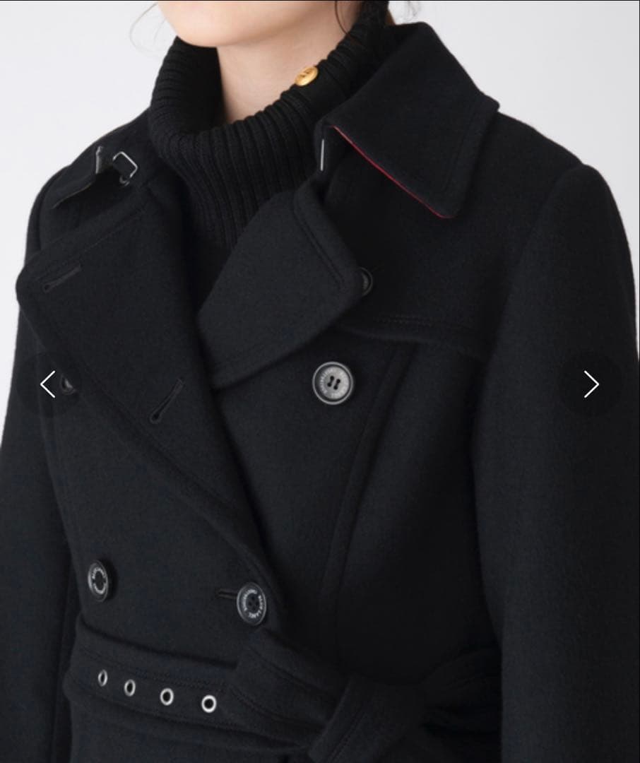 BLUE LABEL CRESTBRIDGE/メルトントレンチコート/38/黒